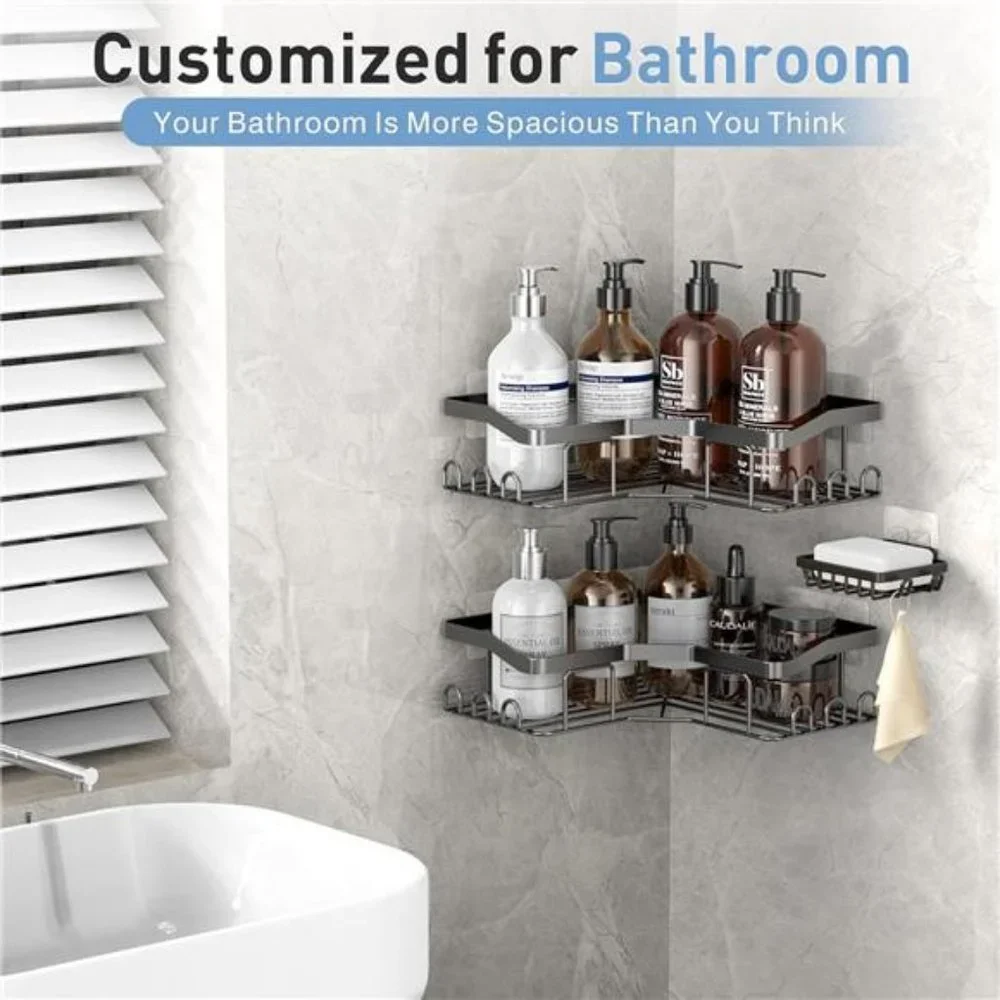 Corner Shower Caddy 3 Pack,Adhesive Shower Organizer for Bathroom Storage